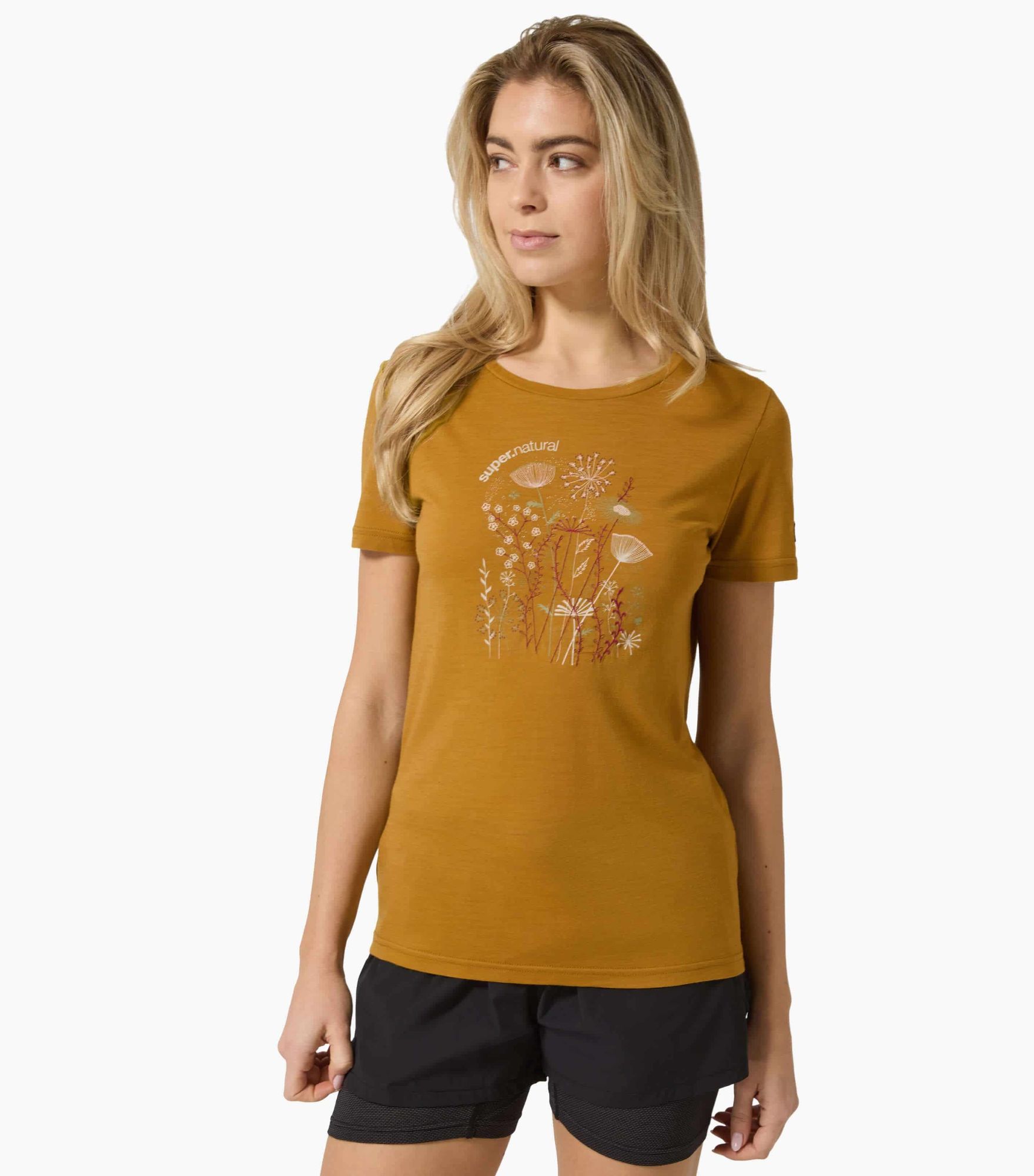 Supernatural Women's Rock Flowers Tee Tobacco 02