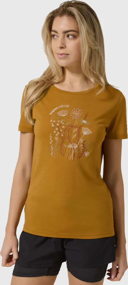 Supernatural Women's Rock Flowers Tee Tobacco 02