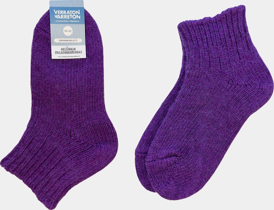 Helsingin Villasukkatehdas Verraton Varreton - lyhytvartinen villasukka Violet 01