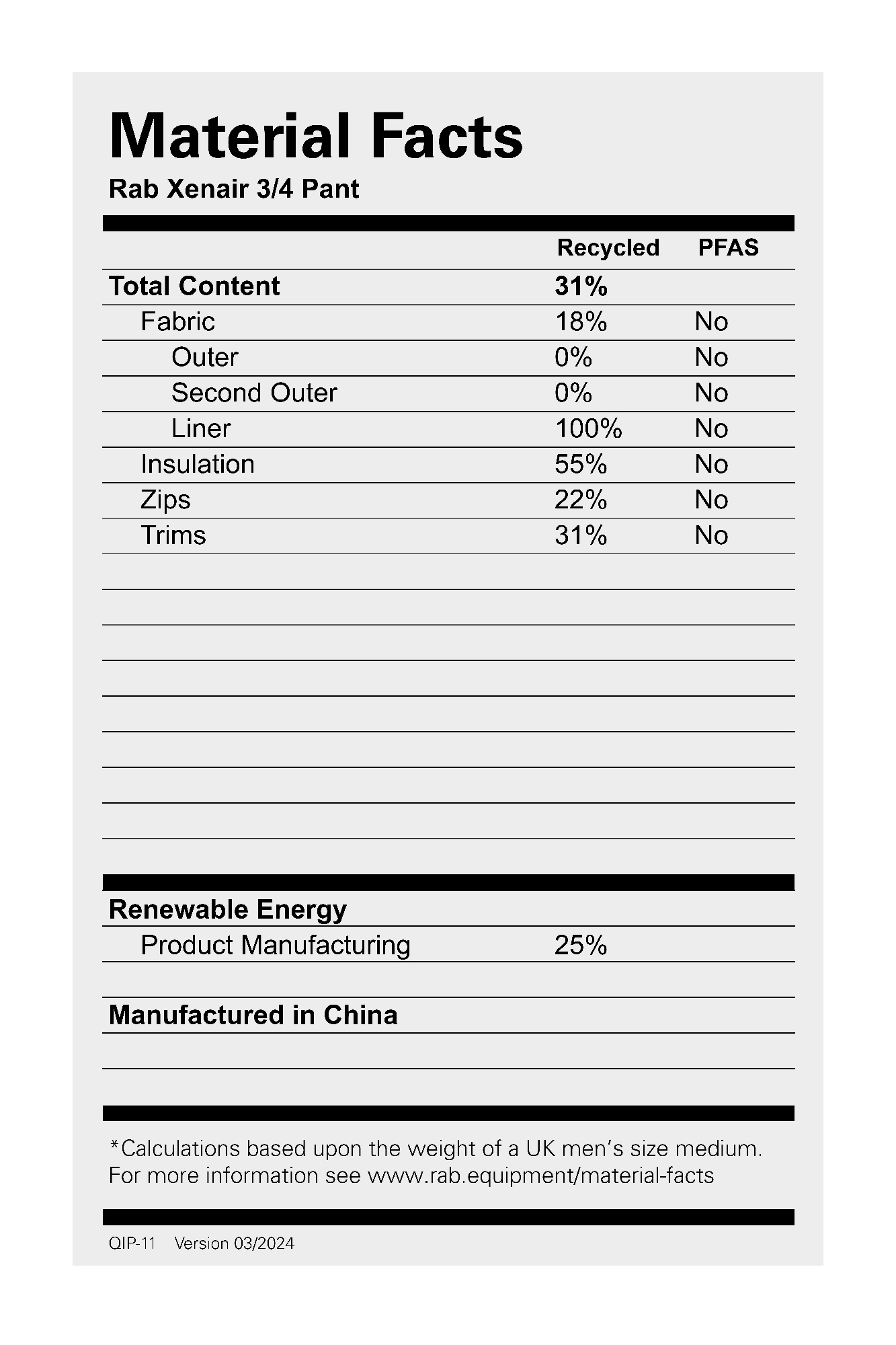 Rab Men's Xenair 3/4 Pant Musta 03