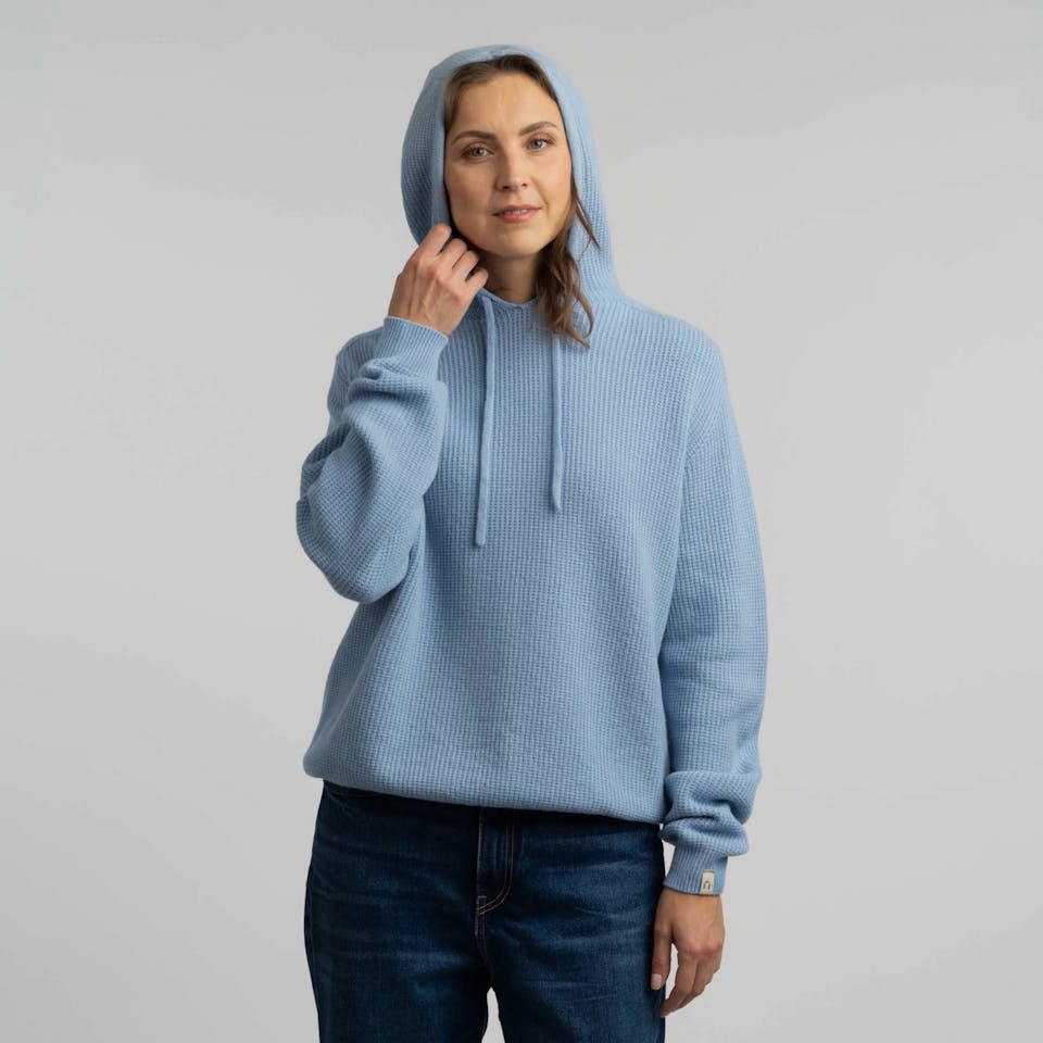 North Outdoor Women's Virta Merino Hoodie Vaaleansininen 06