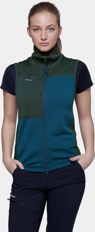 Devold Nibba Hiking Vest Women Green / Blue 01