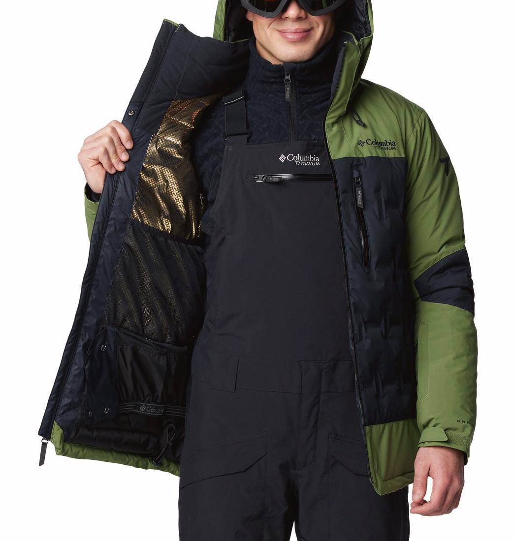 Columbia Men's Wild Card IV Down Jacket Black Green 03