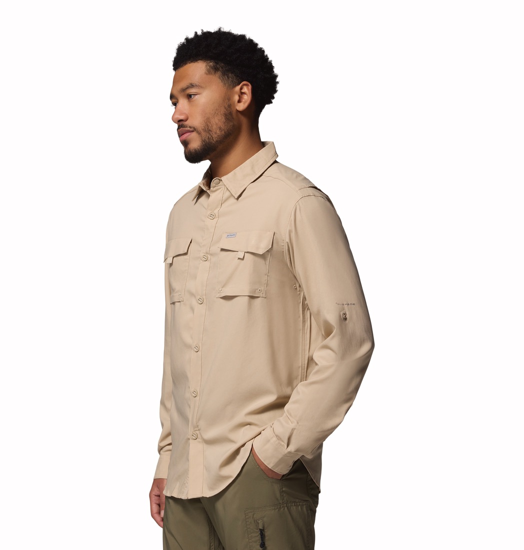 Columbia Men's Silver Ridge Utility II Long Sleeve Ancient Fossil, Bright Aqua, N 03