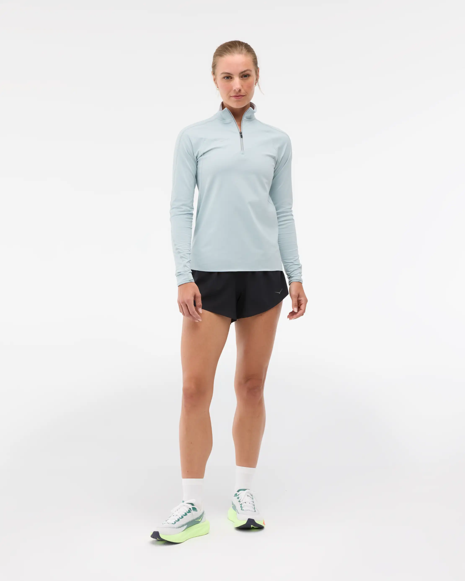 Hoka Women's Glidetech 1/4 Zip Mineral Blue 03