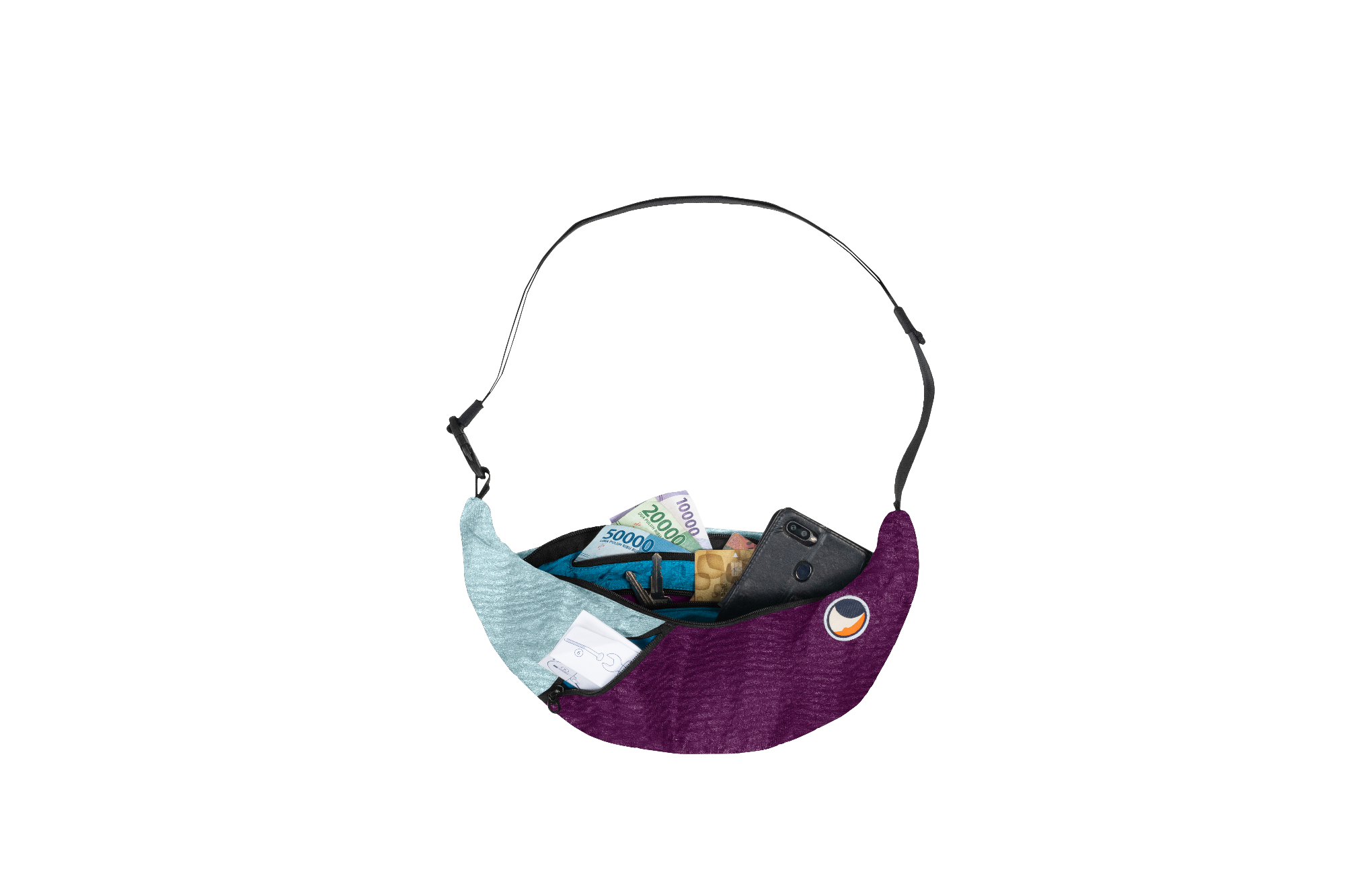Ticket To The Moon Upcycled Sling Bag hip/shoulder - Scandinavian