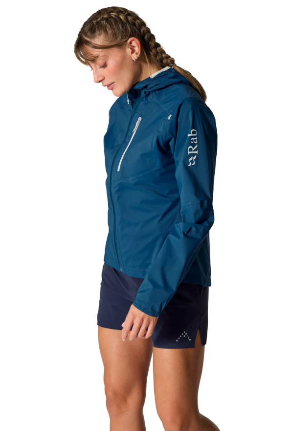 Rab Women's Downpour Trail Light Jacket Tempest Blue 07