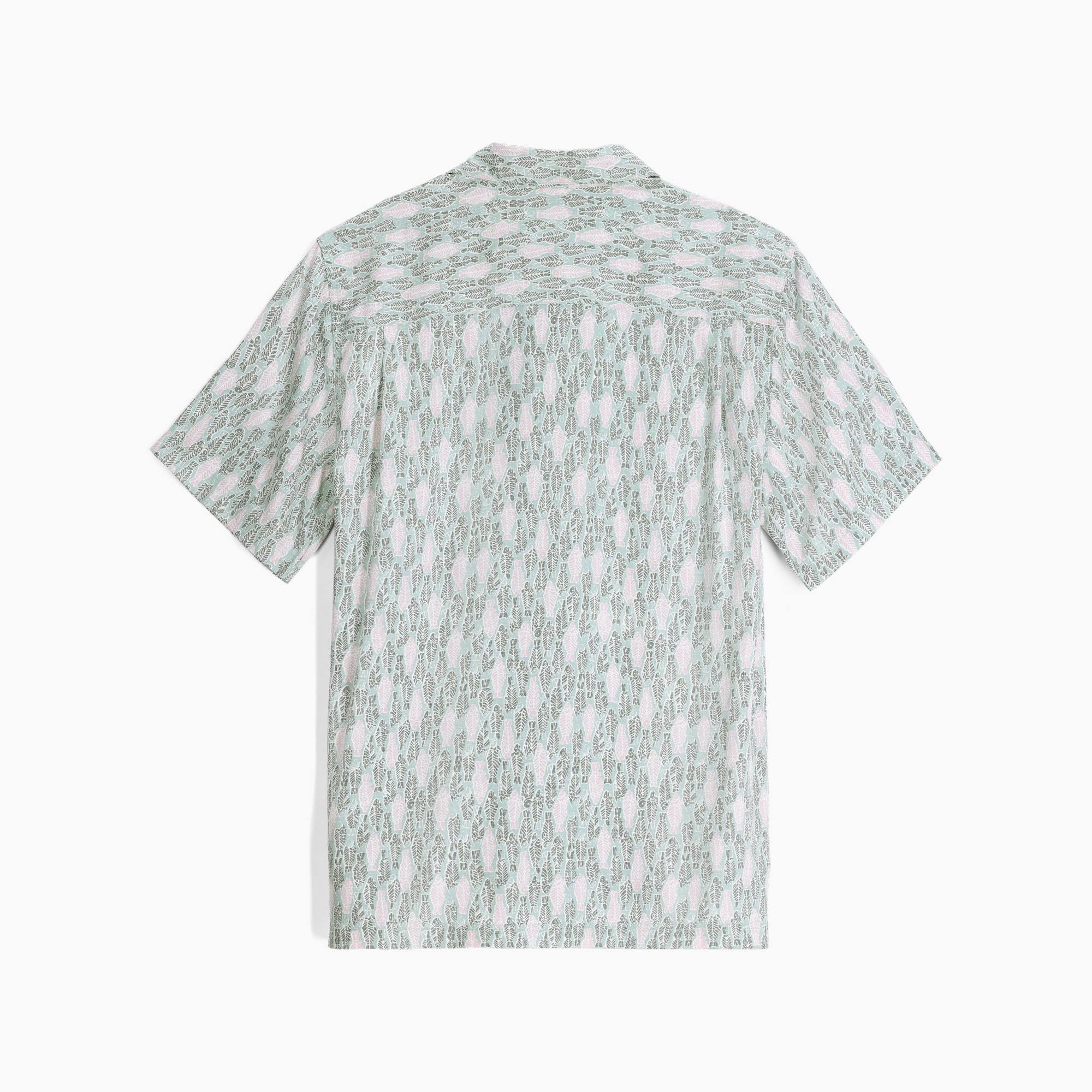 Royal Robbins Camino Pucker Short Sleeve Sage Leaf Fish Print 02