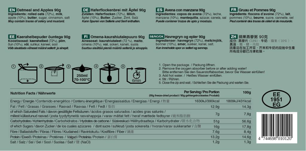Tactical Foodpack Oatmeal And Apples  03