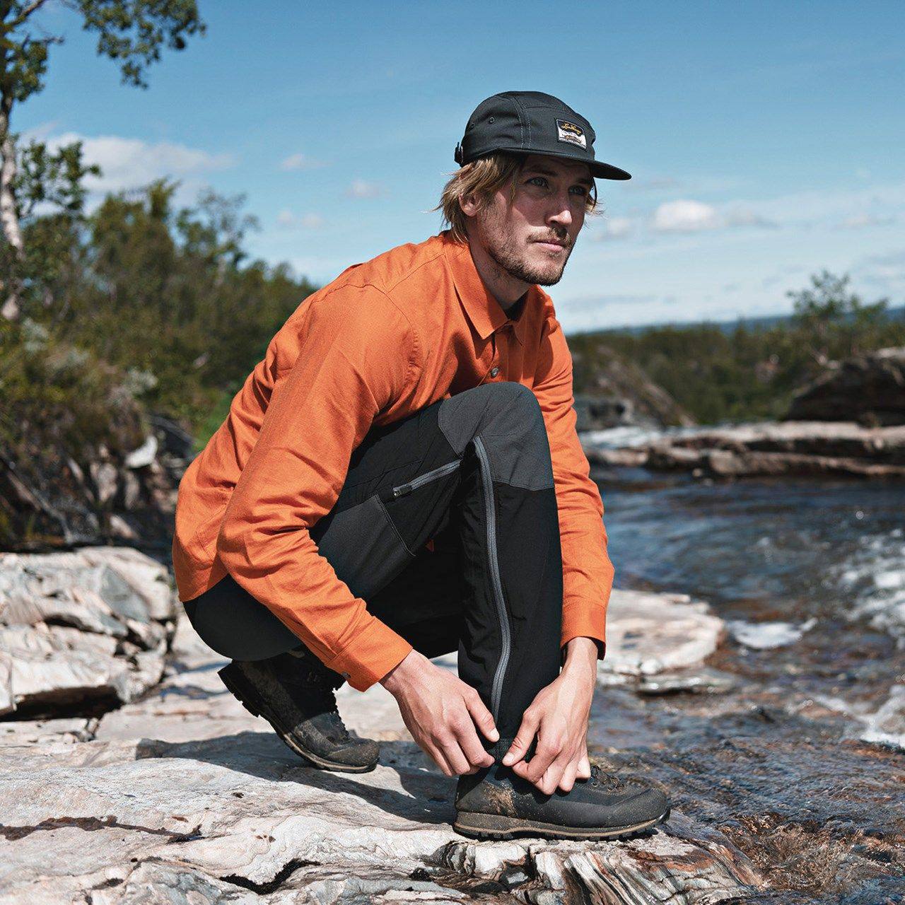 Lundhags Men's Ekren Solid LS Shirt Amber 04