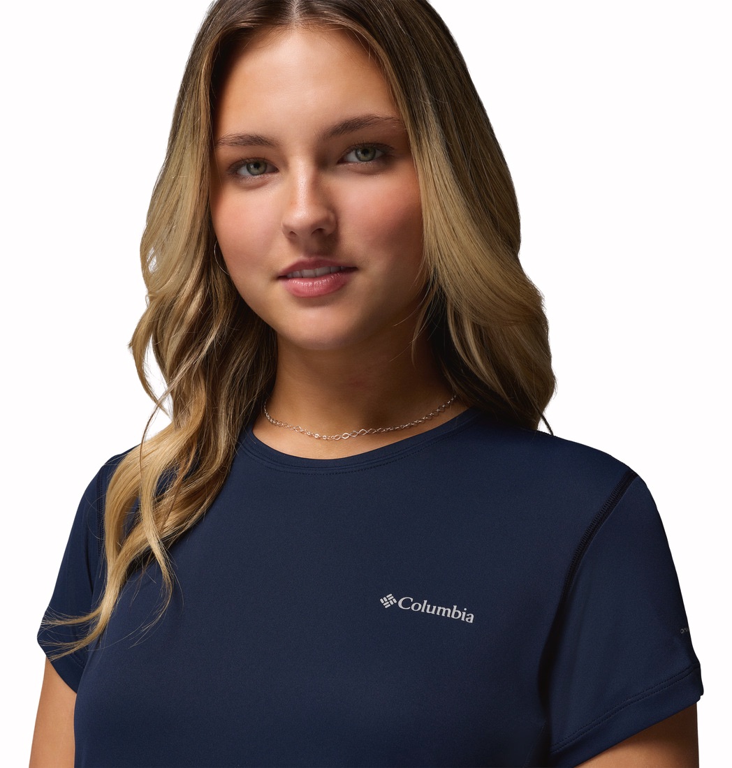 Columbia Women's Zero Rules Light Tee Collegiate Navy, Dark Mountain 03