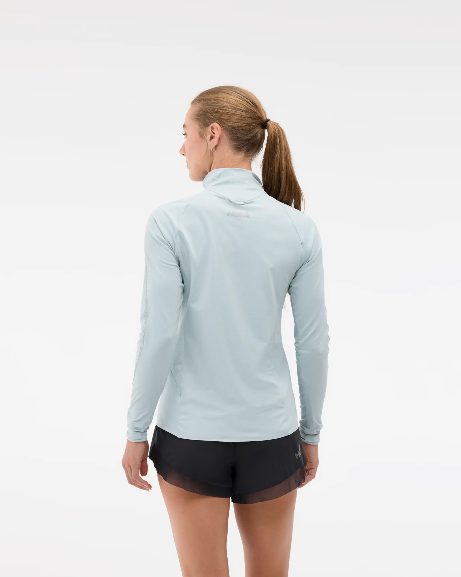 Hoka Women's Glidetech 1/4 Zip Mineral Blue 02