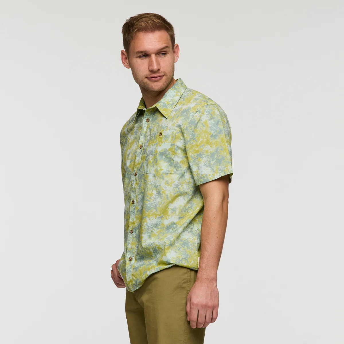 Cotopaxi Men's Estival Button Up Short Sleeve Shirt Galactic Lemongrass 05