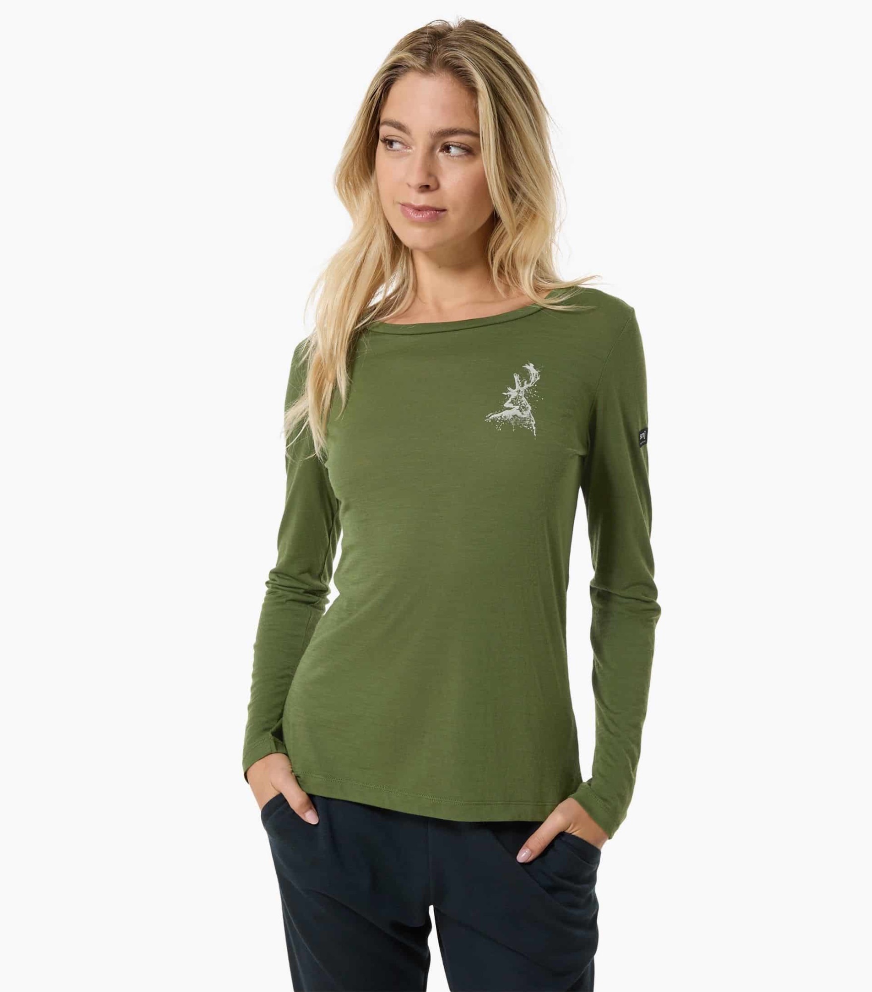 Supernatural Women's Charming Deer Long Sleeve Vihreä/Khaki 04