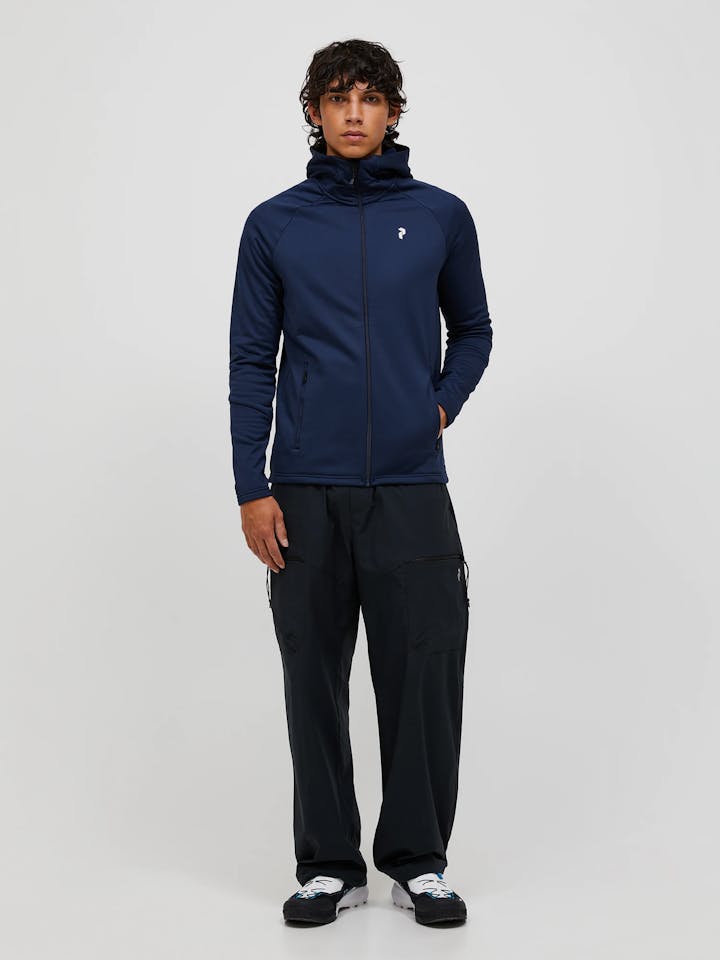 Peak Performance Men's Rider Essentials Midlayer Zip Hood Blue Shadow 08