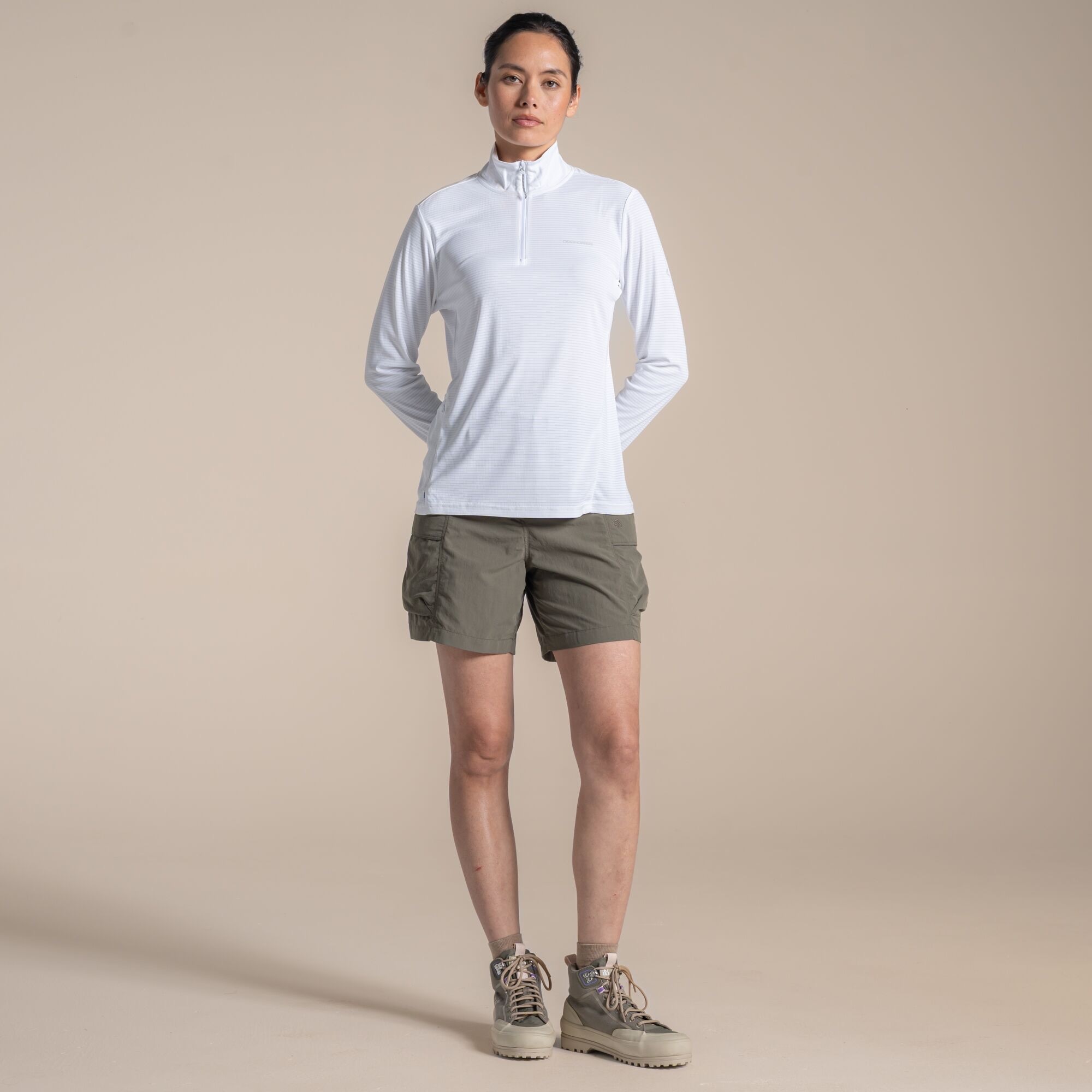 Craghoppers Women's Solarshield+ Half Zip Top White 02