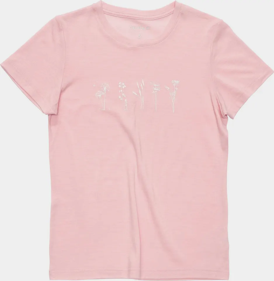 Devold Women's Classic Flowers Tee Pink 01