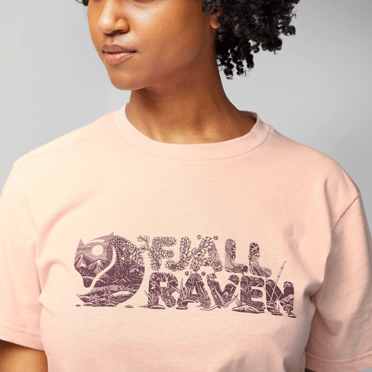 Fjällräven Women's Lush Logo Tee Pink Rose 05