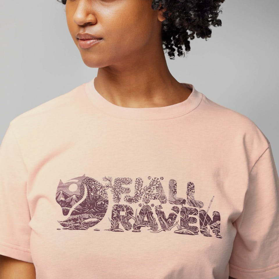 Fjällräven Women's Lush Logo Tee Pink Rose 05