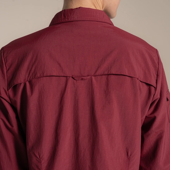 Craghoppers Women's Nosilife Adventure Long Sleeve III Shirt Riad Red 04