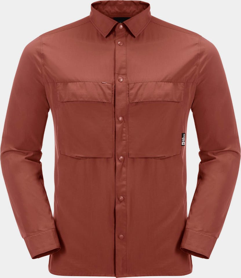 Jack Wolfskin Men's Atacama LS Shirt Tummanpunainen 01