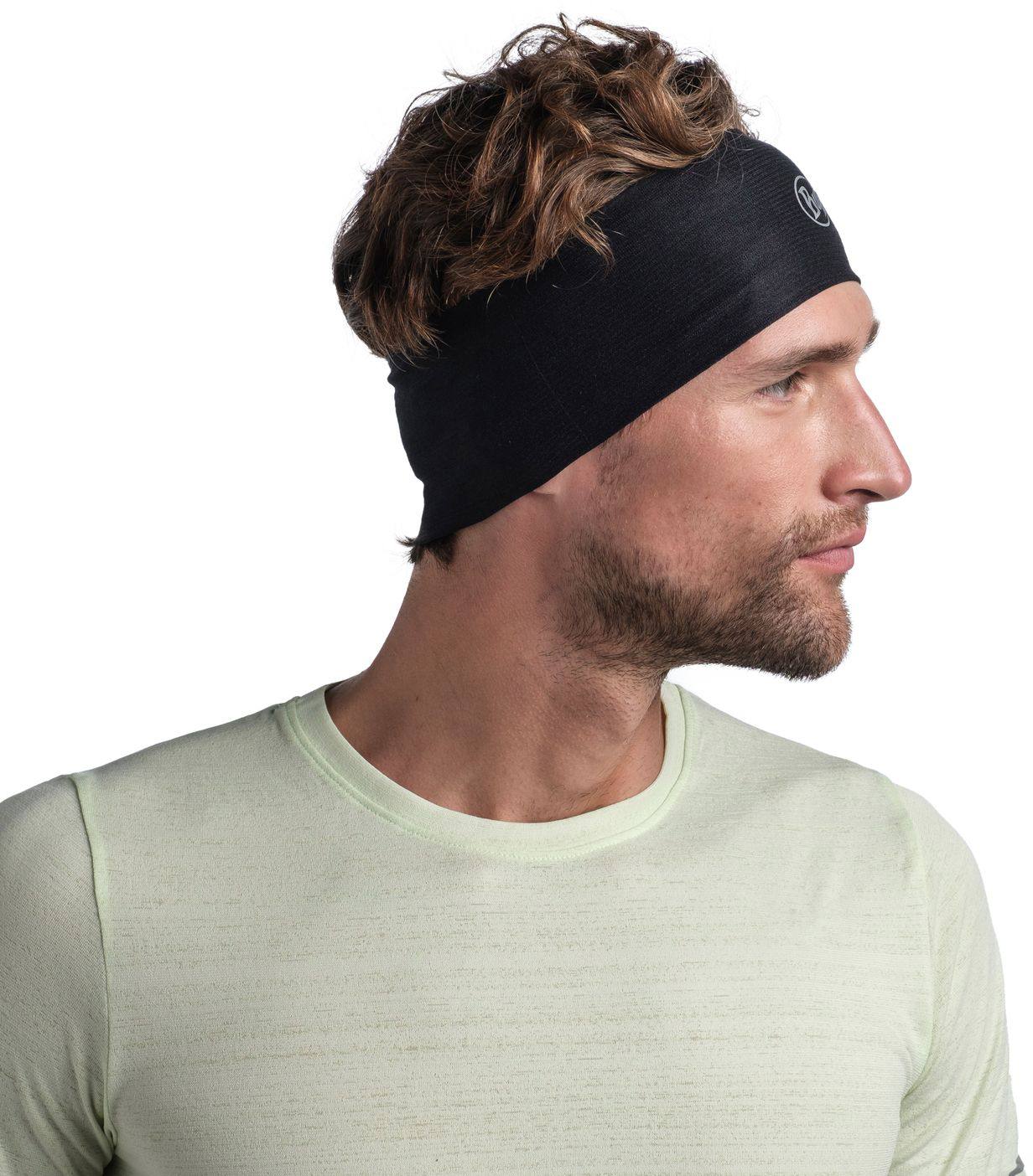 Buff Coolnet UV Wide Headband Black Solid  02