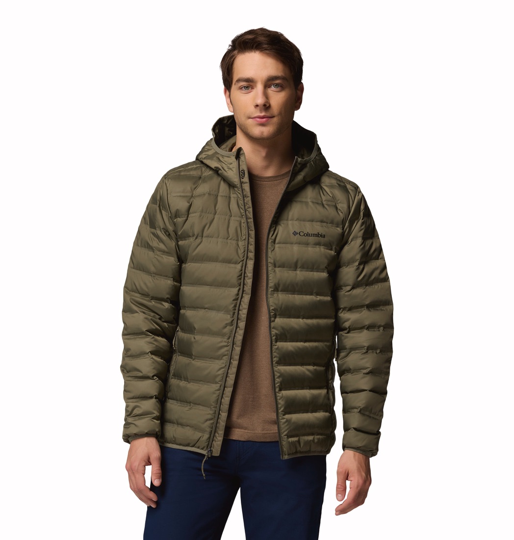 Columbia Men's Lake22 II Down Hood Stone Green Heather 02