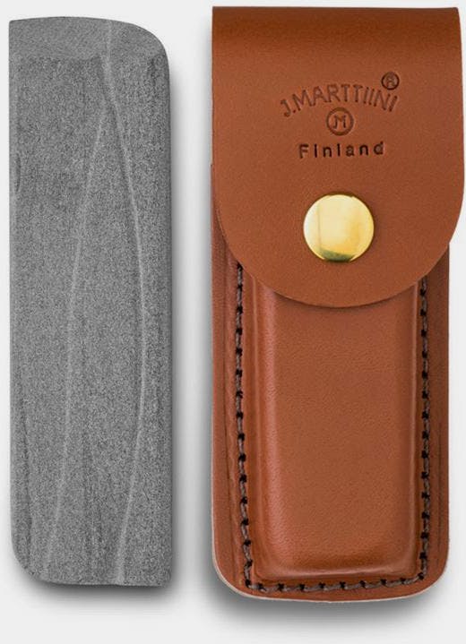 Marttiini Natural Sharpening Stone With Leather Sheath  01