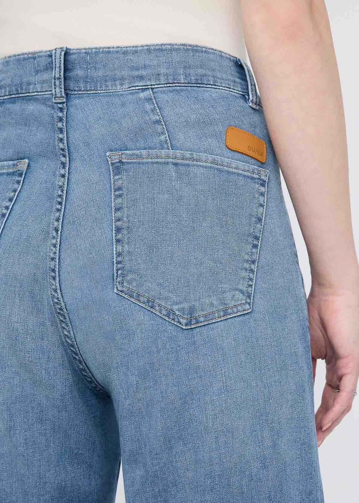 Duer Women's Performance Denim Lite Pleated Pant Slate Indigo 05