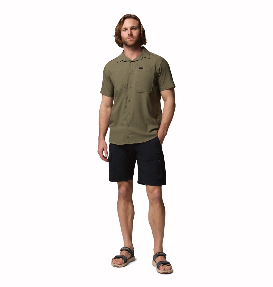 Columbia Men's Silver Ridge Utility II Short Sleeve Shirt Stone Green Heather 07