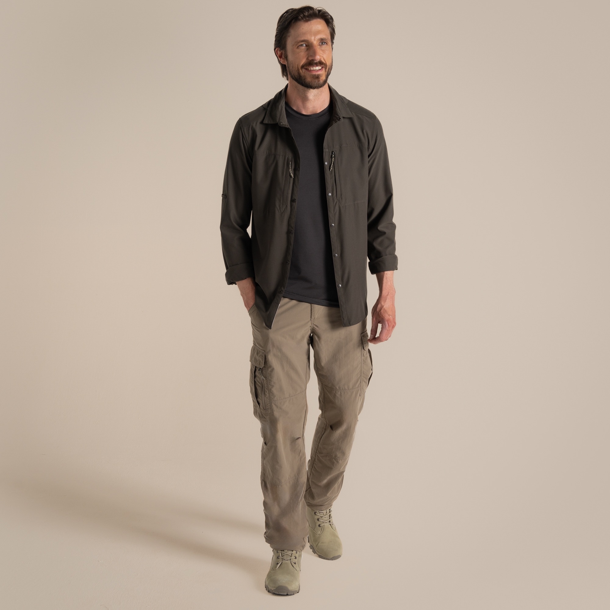 Craghoppers Men's Nosilife Pro Long Sleeved Shirt V Woodland Green 03