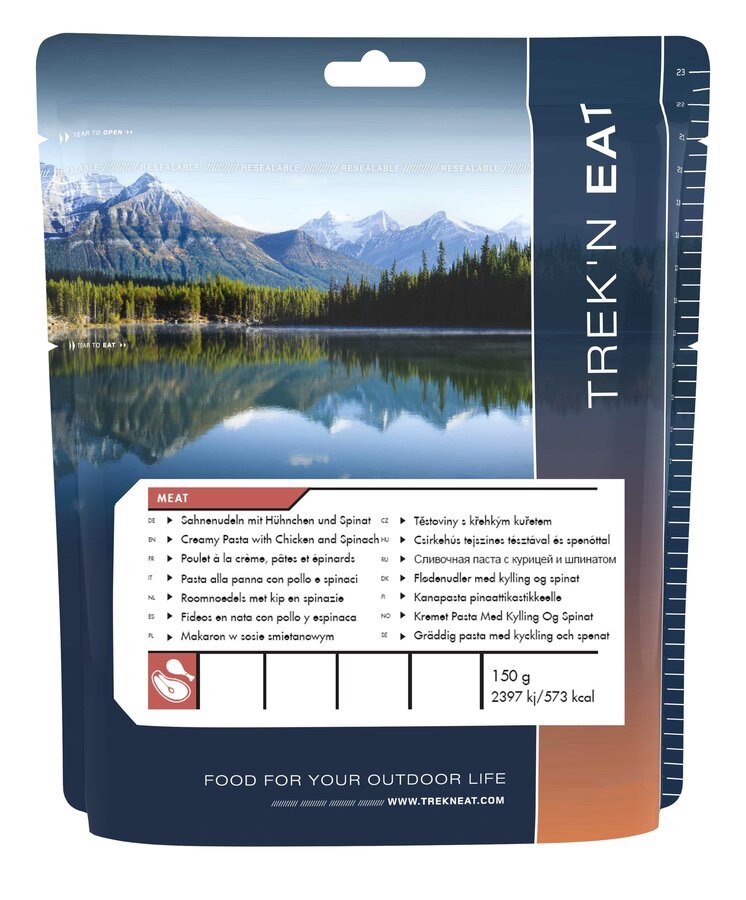 Trek'n Eat Creamy Pasta with Chicken and Spinach  02