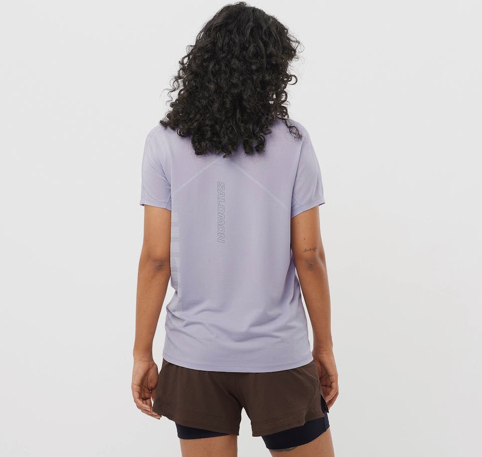 Salomon Women's Sense Aero Graphics Tee Cosmic Sky / White 03