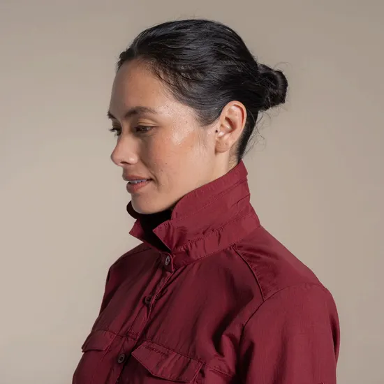 Craghoppers Women's Nosilife Adventure Long Sleeve III Shirt Riad Red 05