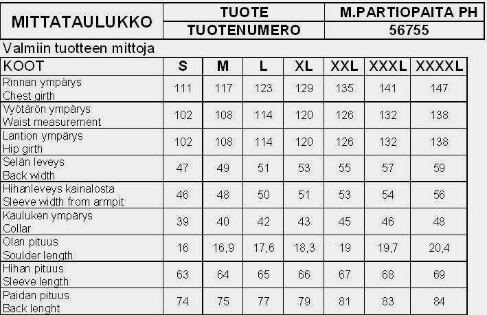 Partiotuote Partiopaita, lyhythihainen, sininen miesten  02