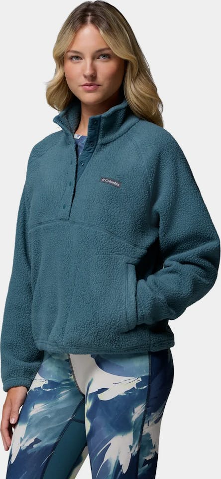 Columbia Women's Jasper Ridge Pebbled 1/2 Snap Fleece Everblue, Crushed Blue 01