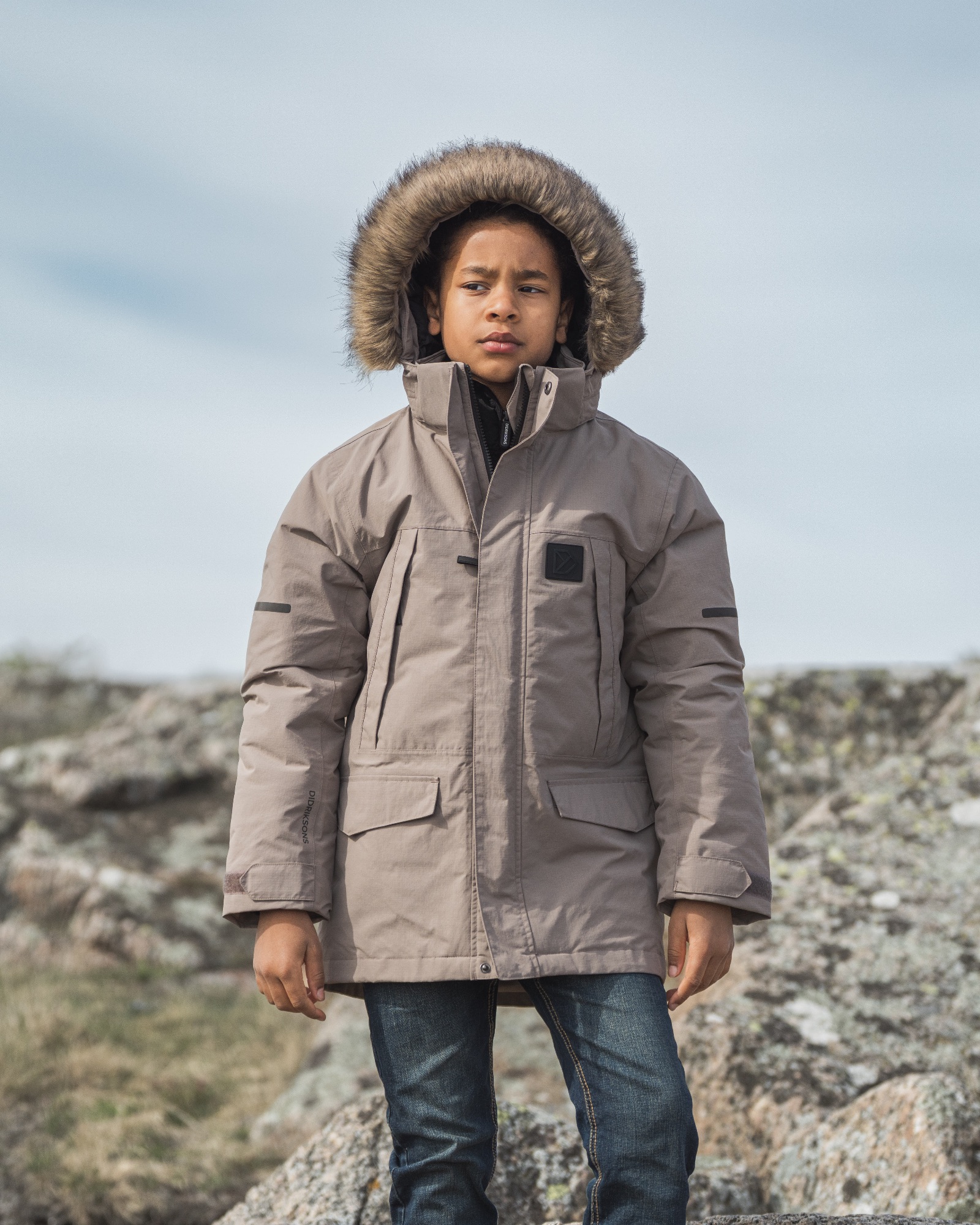 Didriksons Sylvin Kids Parka Ash 10