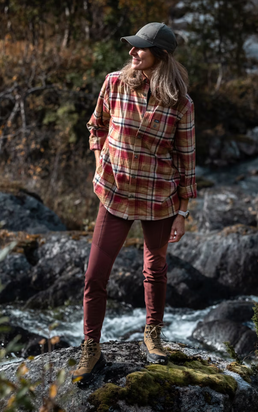 Lundhags Järpen Plaid Flannel Shirt Rosewood 02