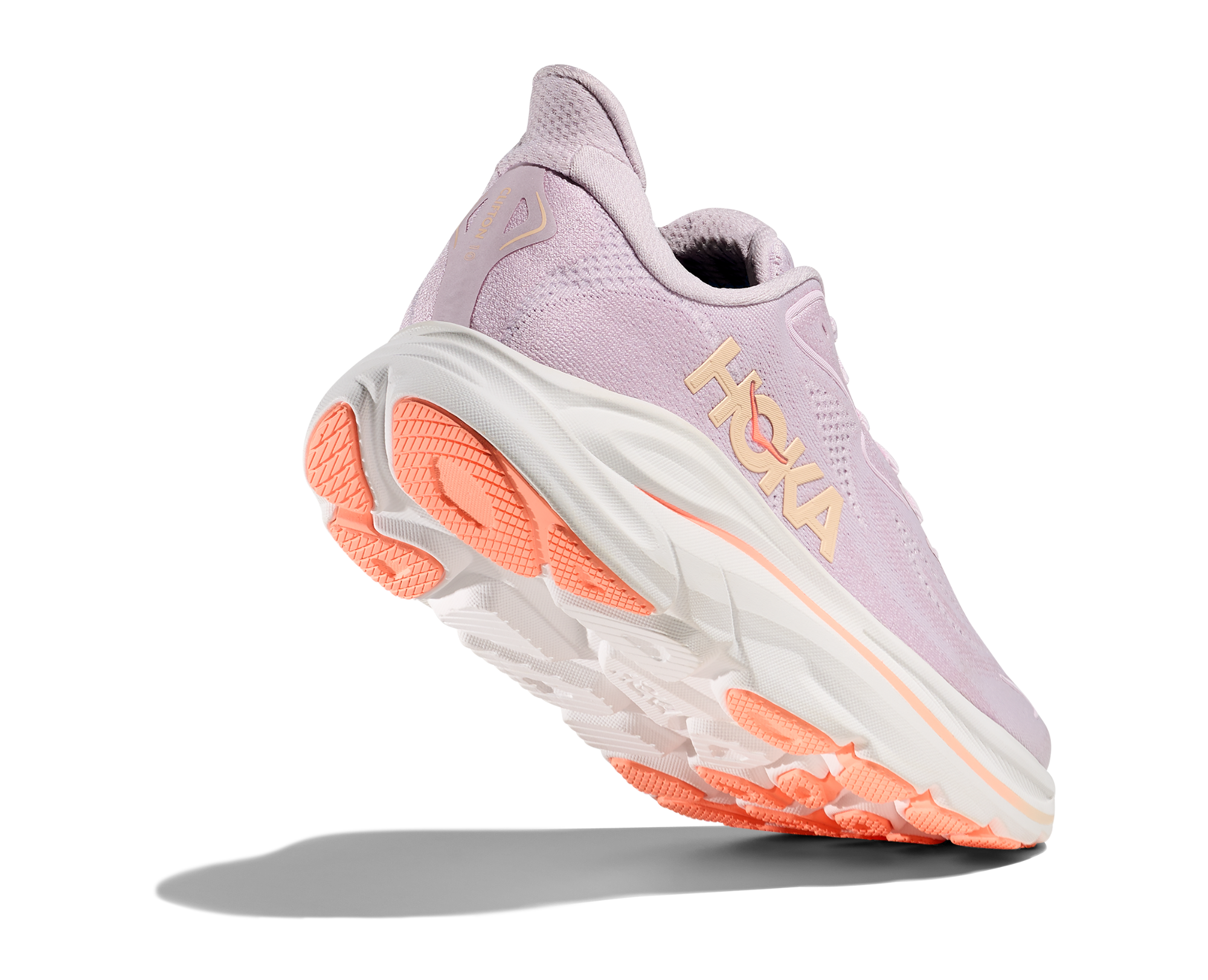 Hoka Women's Clifton 10 Lilac Cream / Tangerine Flow 06