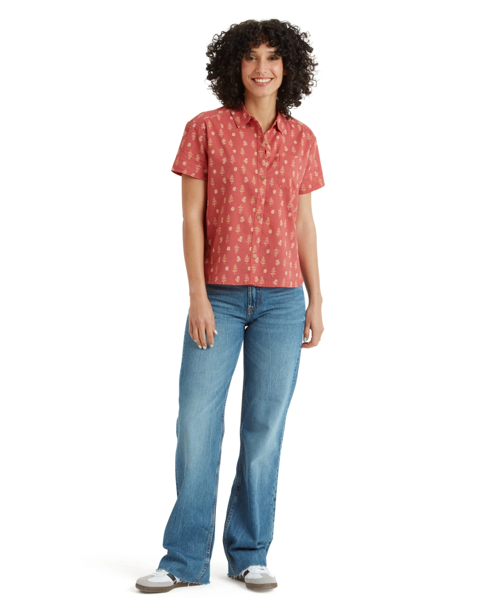 Sherpa Women's Jaya Camp Shirt Short Sleeve Rosie Indi Blossom 04