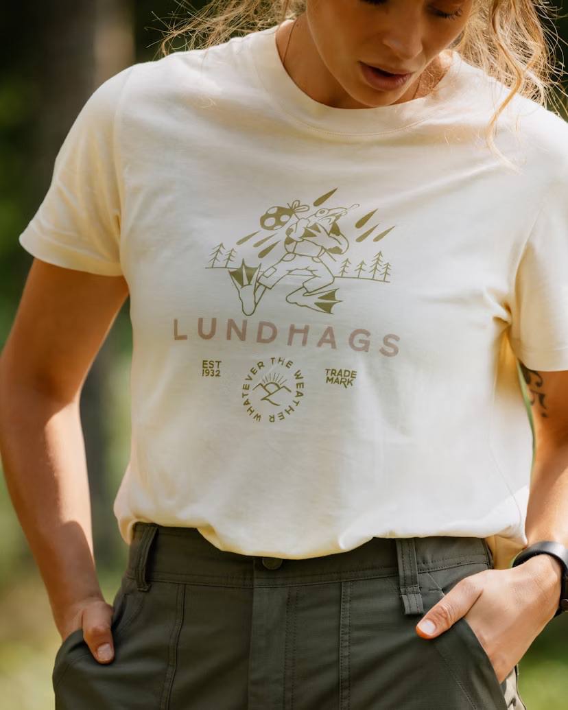 Lundhags Women's Järpen Print Tee Chalk 02