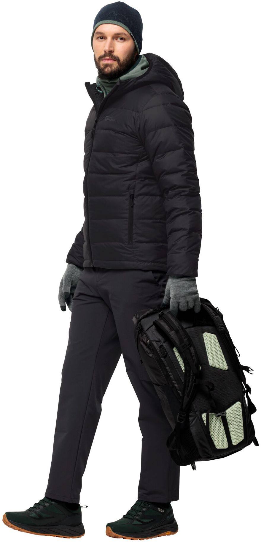 Jack Wolfskin Men's Ather Down Hoody - Miesten untuvatakki Musta 07