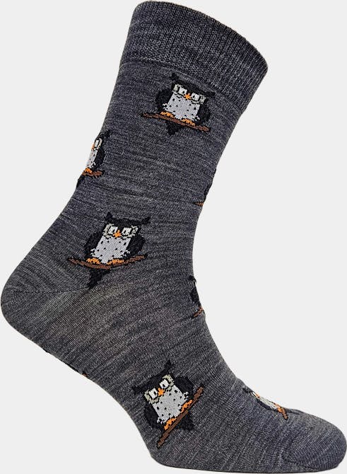 GreenGo Owl Merino Wool Socks Black 01