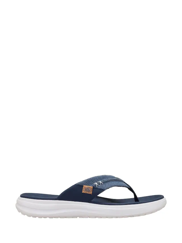 HeyDude Men's Finn Flip Flop Braided Navy 03