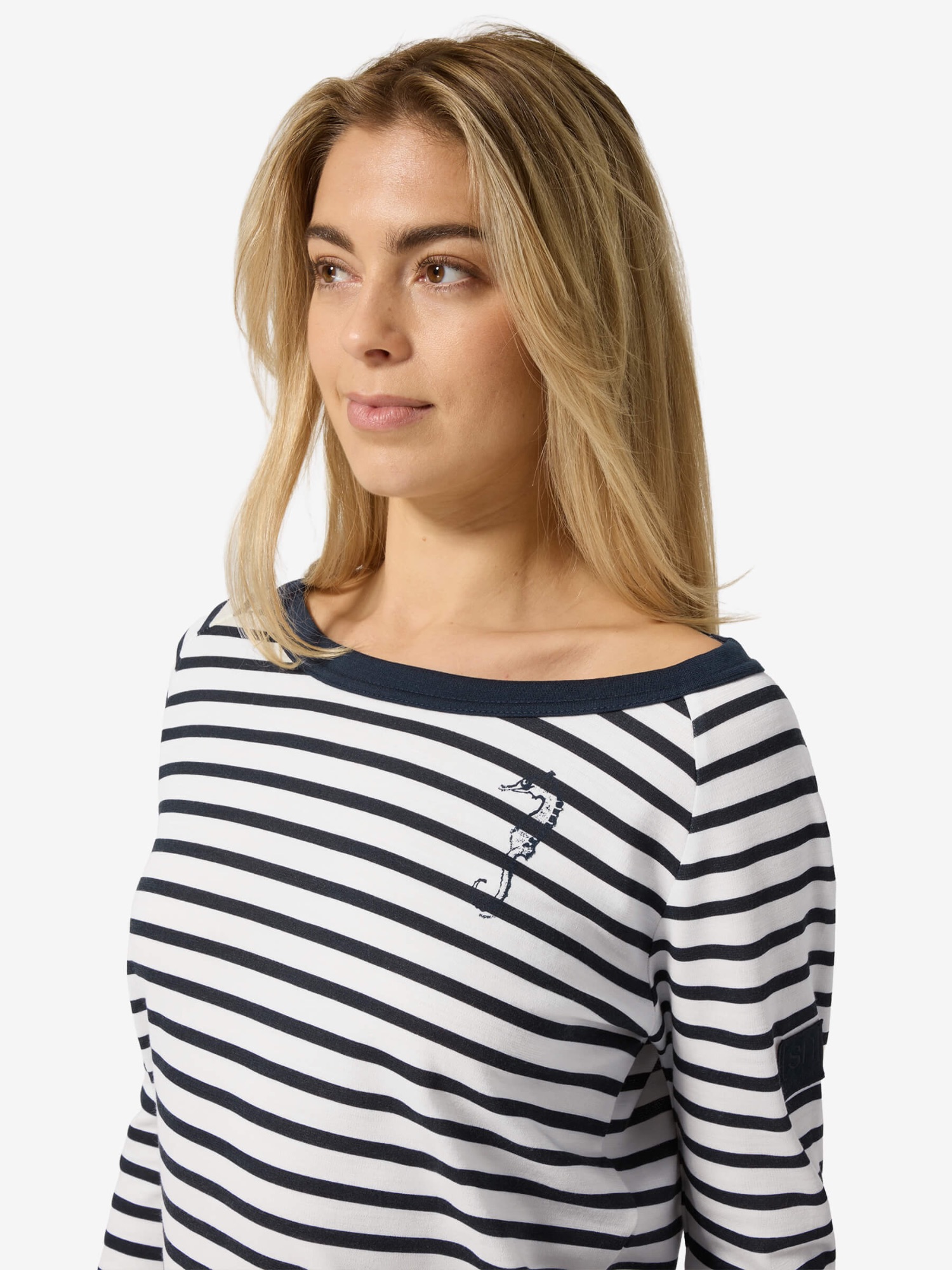 Supernatural Women's Sea Horse Stripe Bio Valkoinen/Navy 04