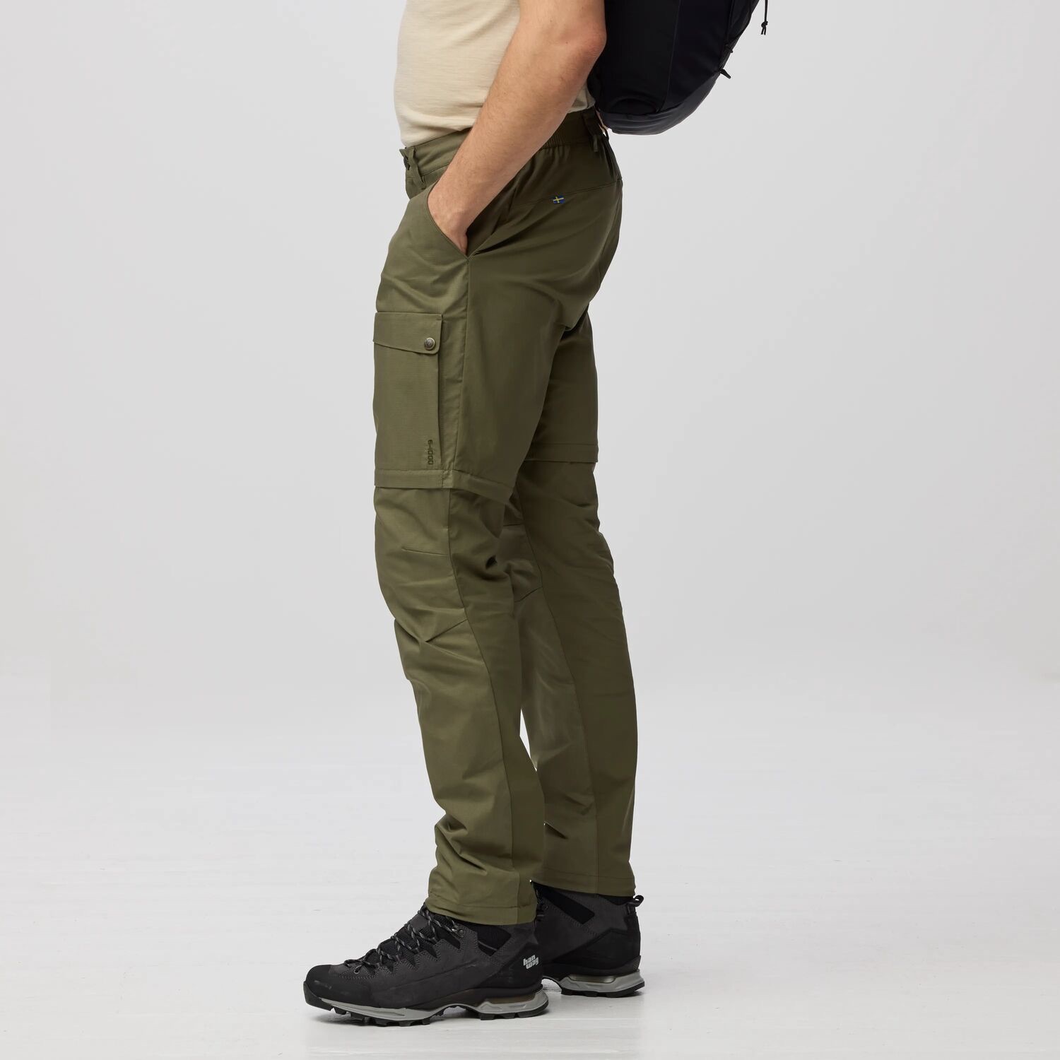 Fjällräven Men's Abisko Hybrid Trail Zipoff Trousers Musta 06
