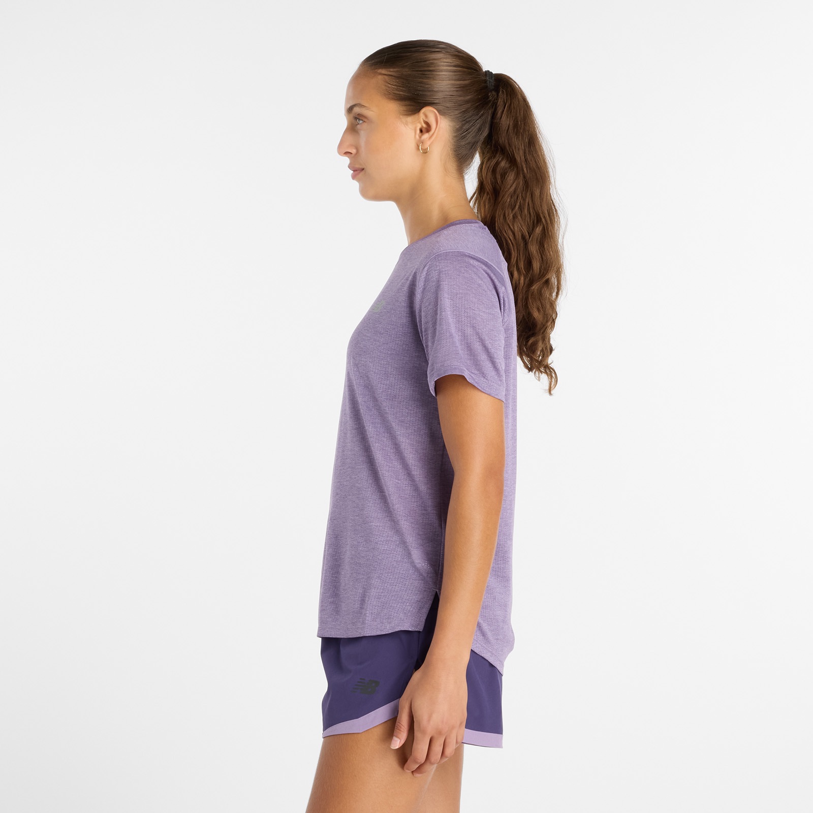 New Balance Women's Athletics Short Sleeve Candied Violet Heather 02