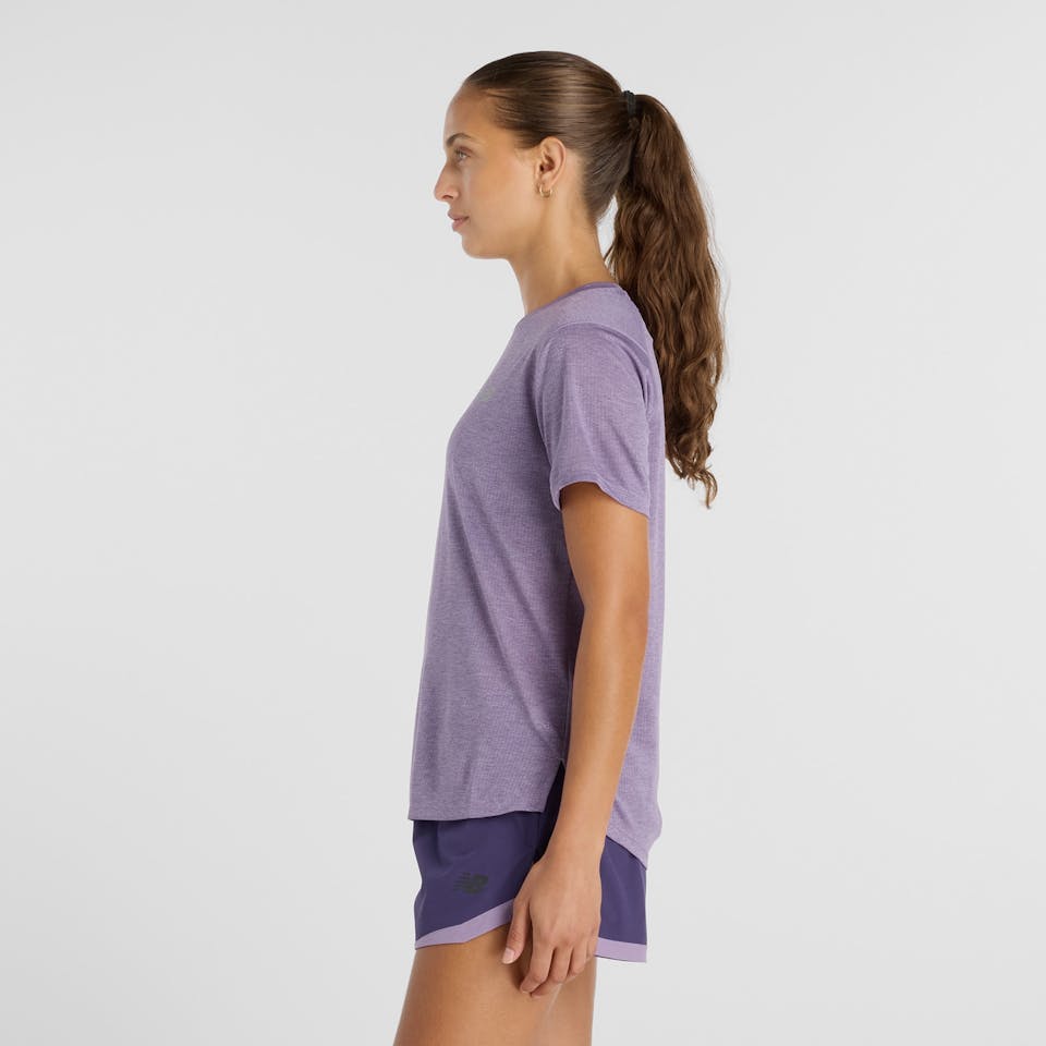New Balance Women's Athletics Short Sleeve Candied Violet Heather 02