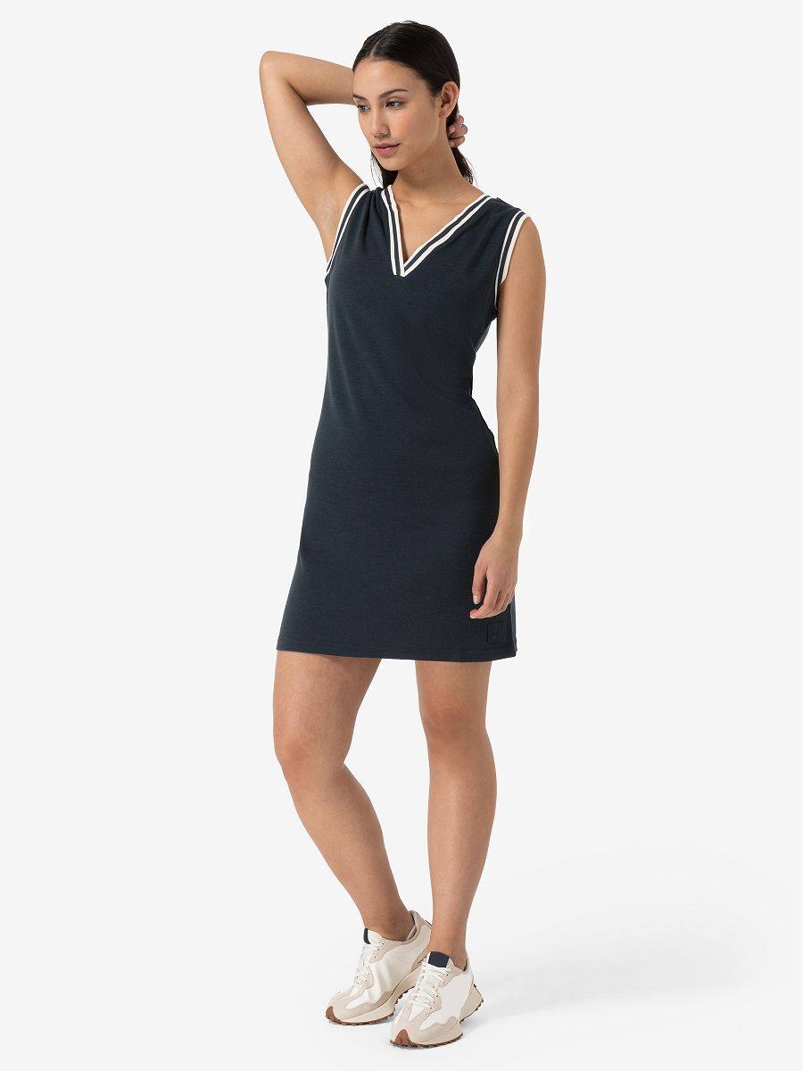 Supernatural Women's Ory Bio Dress Blueberry/Valkoinen 04