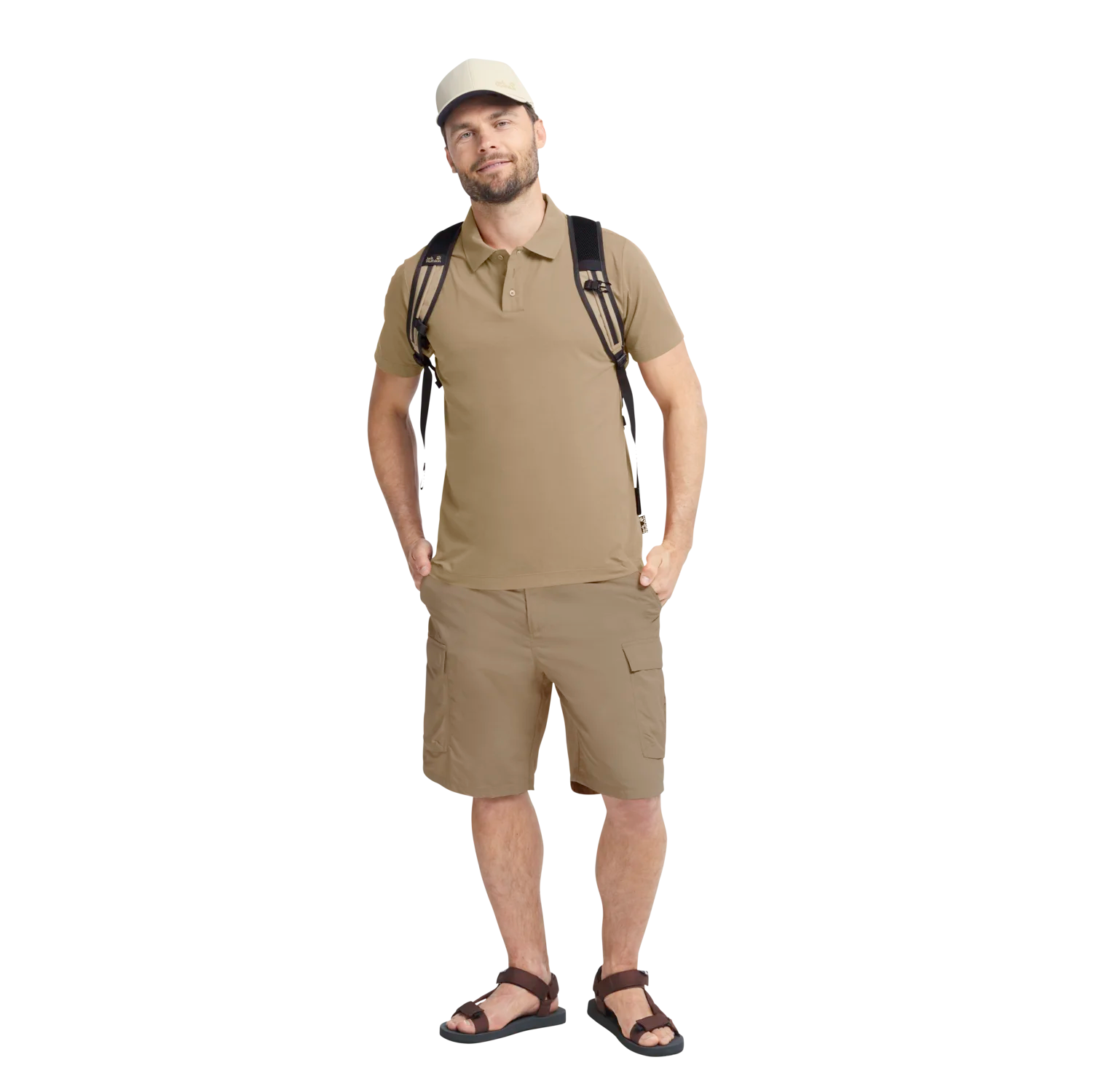 Jack Wolfskin Men's Travel Polo Hazel Brown 05